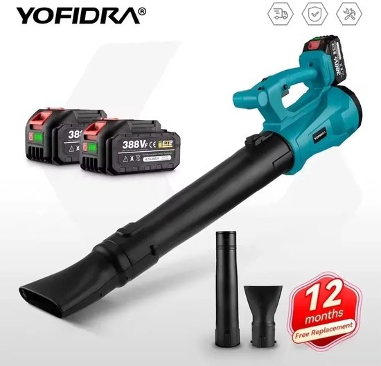 Mila Shop Bladblazer - Elektrisch - Vuilblazer - Sneeuwblazer - Draadloos - 6 versnellingen - Inclusief 2 accu's - 2000W - 18V - 6.9m/min van Mila Shop