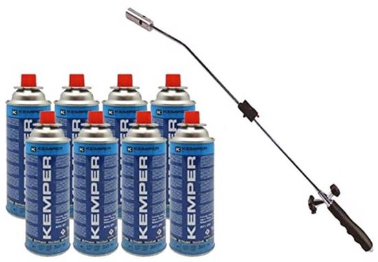 Milieuvriendelijke Piezo Gasbrander met 8 Navulgassen voor Onkruidverdelging van Merkloos	