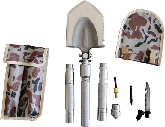 Militaire schep 16 in 1, opvouwbaar, zilver van Pohove