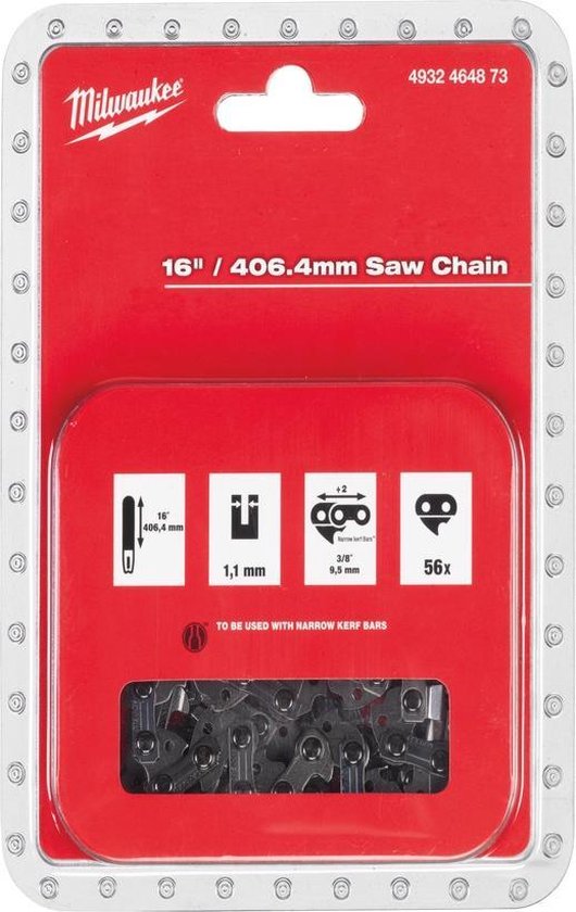 Milwaukee 40 cm kettingzaag Saw Chain 3/8 x 406,4 x 1,1 - 4932464873