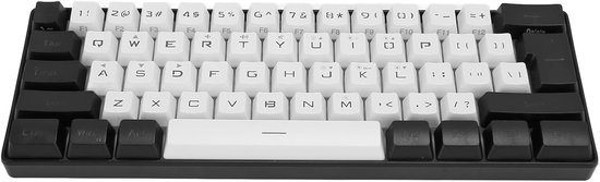 Mini 60% Klein Gamingtoetsenbord - RGB-achtergrondverlichting - 61 Toetsen - Ergonomisch Mechanisch Gevoel - Bedraad Gamingtoetsenbord voor Gamen en Werken - Wit van Merkloos	