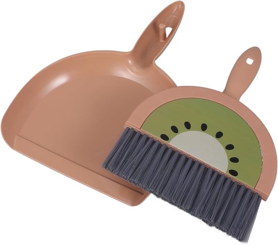 Mini bezem set met knop, efficiënt schoonmaken van het bureaublad, compacte handborstel voor thuis- en kantoorgebruik van Merkloos	