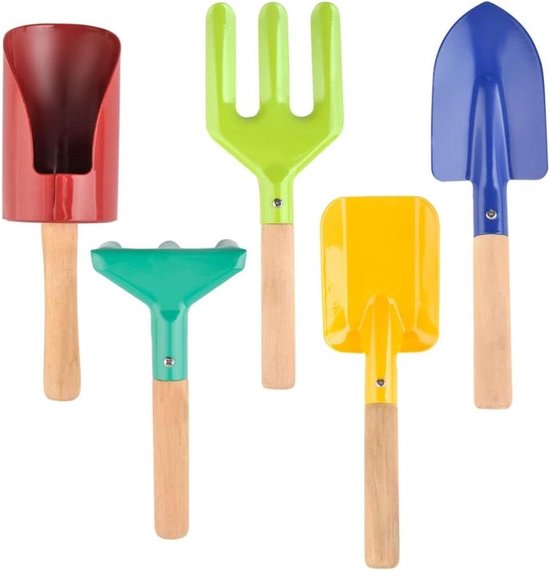 Mini Gardening Tool Set for Kids - 5 Pieces, Children Garden Plants Hand Kit with Garden Shovel, Digging and Sand Toys