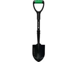 Mini graafschop - Tuinschep - Tuinieren en graven - Gekarteld blad koolstofstaal - 71 cm - Zwart/Groen