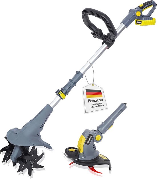 Mini Grondhak en Grastrimmer Set – 20V Tuinfrees met Accu, Werkt Diepte 80mm en Breedte 200mm van Merkloos	