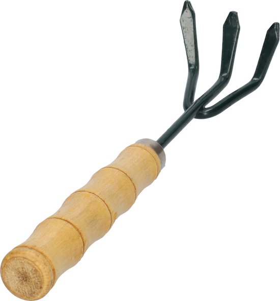 Mini hark - Tuinhark - Bladhark - Gazonhark - Tuinkrabber - Krabber - Tuingereedschap - Handgereedschap - Gereedschap voor de tuin - Donkergroen van SUM tuinaccessoires
