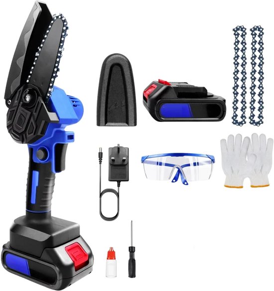 Mini Kettingzaag 10cm - Borstelloos & Draadloos - Krachtige Elektrische Zaag - Compact & Lichtgewicht