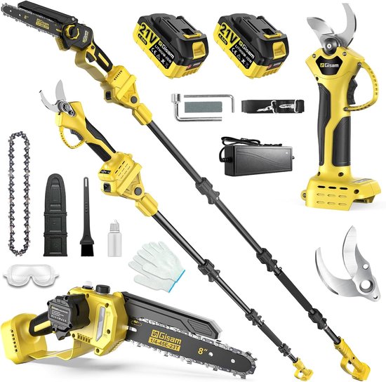 Mini Kettingzaag - Elektrische Snoeizaag - Boomtakken Zagen - Verlengstang 42M - 8 Inch Zaagblad