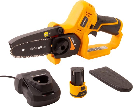 Mini kettingzaag Nexxsaw® set - 12V - Incl. 2.0 Accu / 2.4 Ah Oplader - Perfecte compacte kettingzaag voor het snoeien van bomen en het versnipperen van groenafval - Fixxpack van MINI