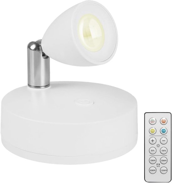 Mini-led-batterijspotverlichting - RGB/warmwit - draadloze afstandsbediening - wandspot - draadloze binnenfotospot voor kunstwerken - schilderen - standbeelden - kast - kunst - display - feestsfeer van Merkloos	