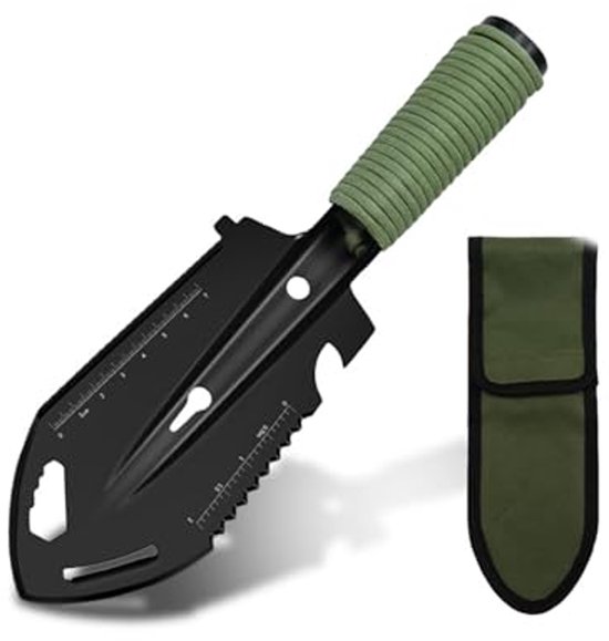 Mini Metalen Tuinschep - 8-in-1 Multitool voor Tuinieren en Kamperen van Merkloos	