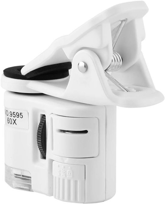 Mini mobiele telefoon clip microscoop - UV licht - 60X - voor valuta herkenning - sieraden en antiek