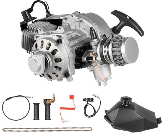 Mini Motor Kit - 49CC 2-Takt Motor - Pocket Bike Modificatie - Ergonomische Trekstarter - 29x22.6x14cm