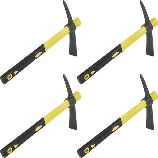 Mini Punthak - Tuin Gereedschap - Grond Losmaken - Dubbele Kop Functionaliteit - 4 Stuks - Zwart