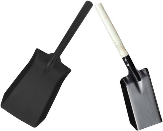 Mini-schep 2-delig - Tuingereedschap Set - Planten en Sneeuwruimen - IJzeren Schepkop - 41 x 10 x 5 cm - Zwart