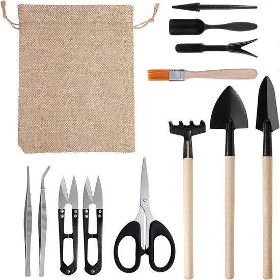 Mini Tuin Gereedschap - Planten Set - Binnen Tuinieren - 13 Delig - 25 x 18 x 3 cm - Multicolor