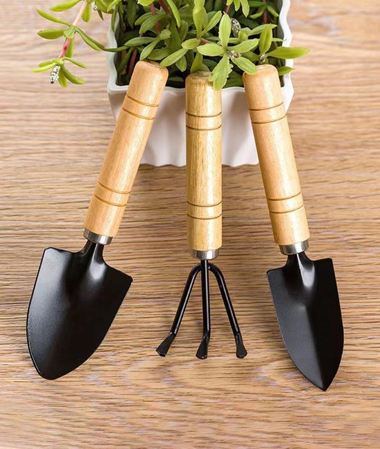 Mini tuingereedschap - Mini tuinhark, schep en spade 3-delige set van Merkloos	