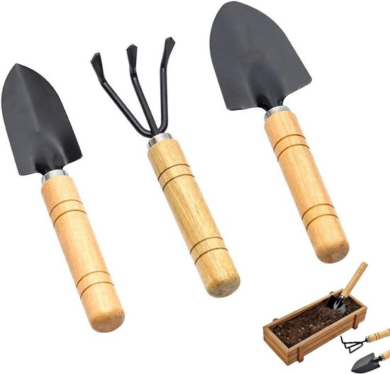 Mini tuingereedschap set - Bonsai gereedschap - Potplanten verzorgen - Houten handvat - 3 delig - Niet gespecificeerd