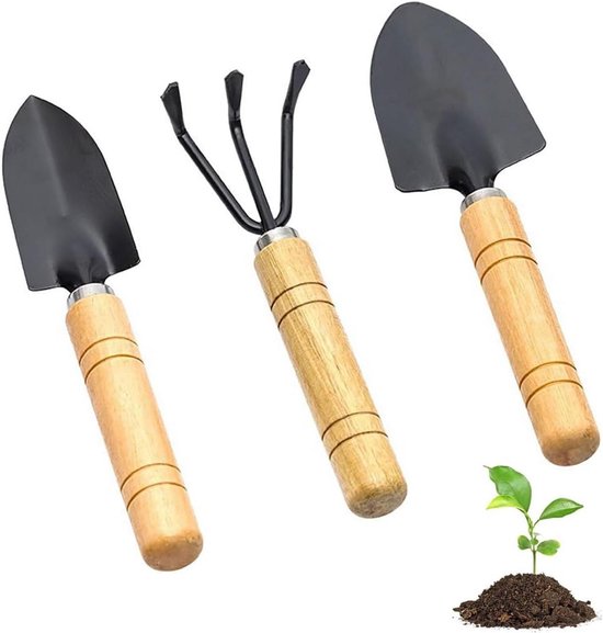 Mini Tuingereedschap Set - Compact 3-delig Setje voor Bloempotten en Binnenplanten