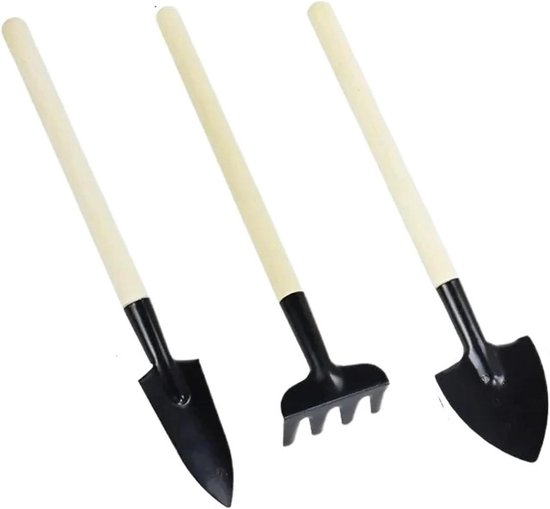 Mini Tuingereedschap Set - Kleine Planten Hulp - Zaaien en Verplanten - Ergonomische Houten Handgrepen - 3 Delig - Niet Gespecificeerd