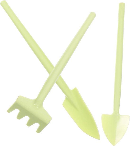 Mini Tuingereedschap Set - Planten Schep Hark - Balkon Tuinieren - Ergonomische Handgrepen - 215 cm - Lichtgroen