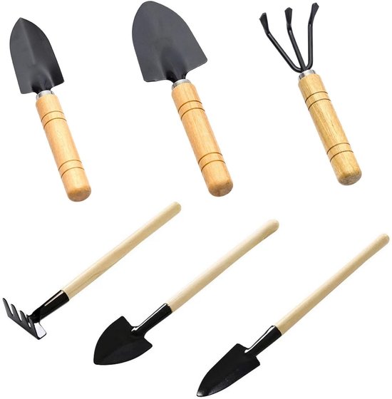 Mini Tuingereedschap Set - Potgereedschap Bloemen - Planten Verzorgen - 6 Delige Set - 21 x 13 x 2 cm
