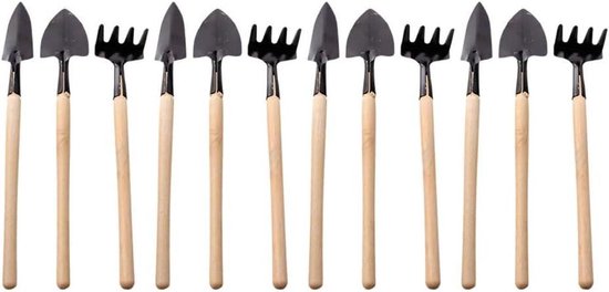 Mini Tuingereedschap Set - Tuin Handgereedschap - Planten Verpotten - Stevig Ijzeren Constructie - 12 Delig - Multicolor