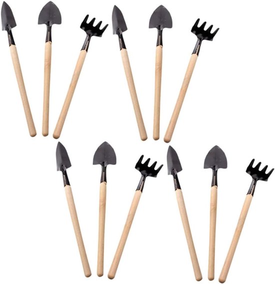 Mini Tuingereedschap Set - Tuinaccessoires Binnen - Planten Verpotten - Complete Mini Set - 21 cm - Multi