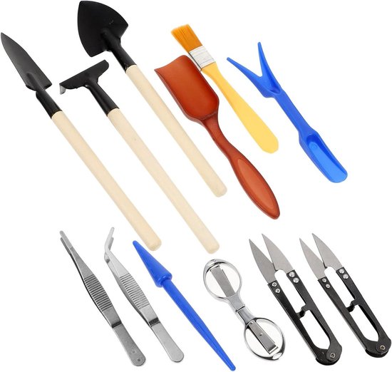 Mini Tuingereedschap Set - Vetplant Gereedschap - Planten Verplanten - Ergonomische Houten Handgrepen - 20 cm - Niet gespecificeerd