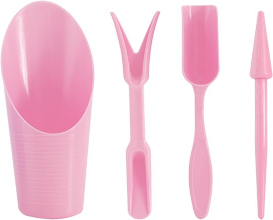 Mini-tuingereedschapset met 4 onderdelen: pot voor kamerplanten, grondschep, tuinspade, lepel voor verplanten en verzorging van Fiskars