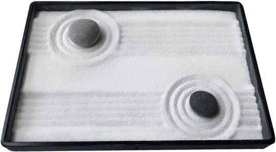 Mini Zen Garden voor Desktop - Incl. Rake, Bamboepen en Rivierstene