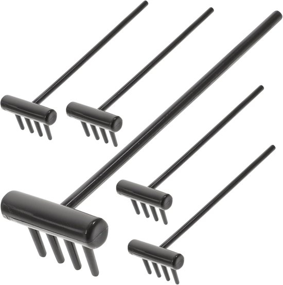 Mini Zen Harken Set - Decoratieve Micro Harkjes - Ontspanning en Landschapsontwerp - Set van 6 stuks