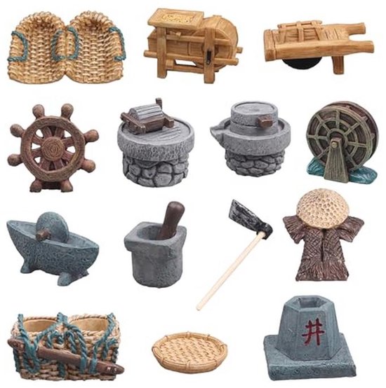 Miniature Fairy Garden Tools Set - 14-Piece Mini Garden Accessories for DIY Decor van Merkloos	