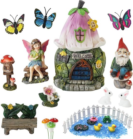 Miniatuur Tuin Gnome Decoratie Set - 23-delige Accessoires voor Fairy Tuin van Merkloos	