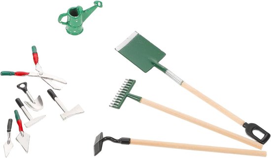 Miniatuur Tuingereedschap Set - Poppenhuis Tuinaccessoires - Creatief DIY - Gedetailleerd Ontwerp - 10 Stuks - Diverse Kleuren