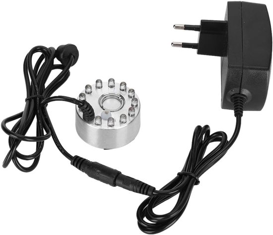 Mister Fogger, 12 LED Mini Fog Machine with Light Color Change Indoor Fountain Mist Maker Fogger Indoor Fountain Accessories for Water Feature Halloween Christmas Holiday Decorations van Merkloos	