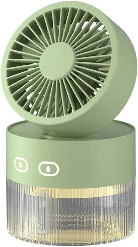 Misting Luchtbevochtiger Fans - 2 Speed Oplaadbare Koelventilator - Nachtlampje voor Slaapkamer - Thuis - Outdoor Tenten - Reizen - Auto van Merkloos	