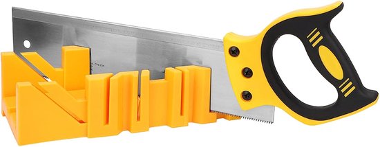 Mitre Drawer Cutting Tray with Saw, Mitre Box with Backsaw, Mitre Gauge, Plastic Cutting Tool with Saw Compartment - ShopVlot