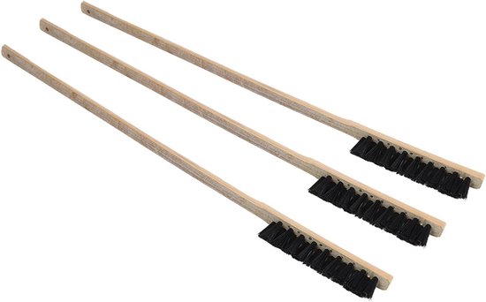 MK Stoer - Vogelkooireinigingsborstel - Reinigingsborstel - Lang handvat - Houten handvat - Vogelkooireinigingstool - Comfortabel handvat - Voor kooireiniging - Geschikt voor vogels - Houten model met lang handvat