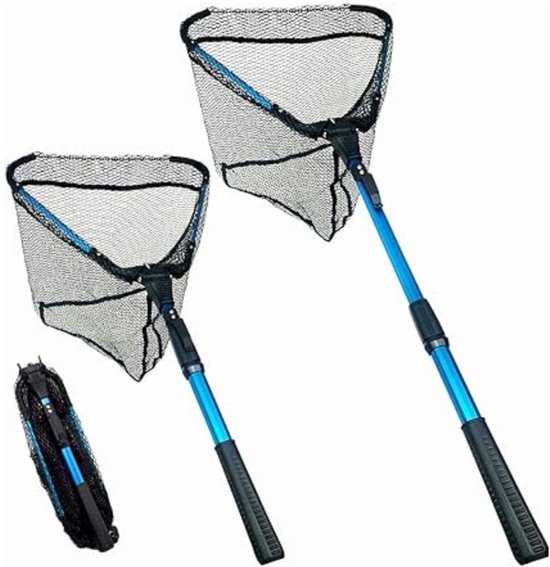 MKSS® Schepnet Vissen - Visnet - Opvouwbaar Nylon Visnet - 40x40x1cm - Blauw van MKSS