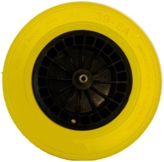 MM Eurotool Lekvrij kruiwagenwiel - Polyurethaan - As 24 cm - Zwaar gebruik - 150 kg draagkracht