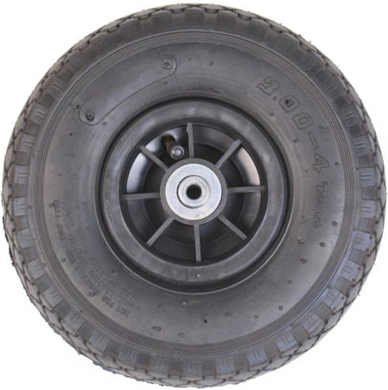 MM Eurotool Los wiel voor kinderkruiwagen - zwart velg - luchtband - as Ø 10 mm van MM Eurotool