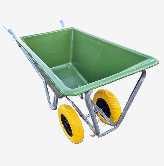 MM Kruiwagen 160 Liter Poly Met Verzinkt Onderstel En 2 Anti-Lek Banden van Merkloos	