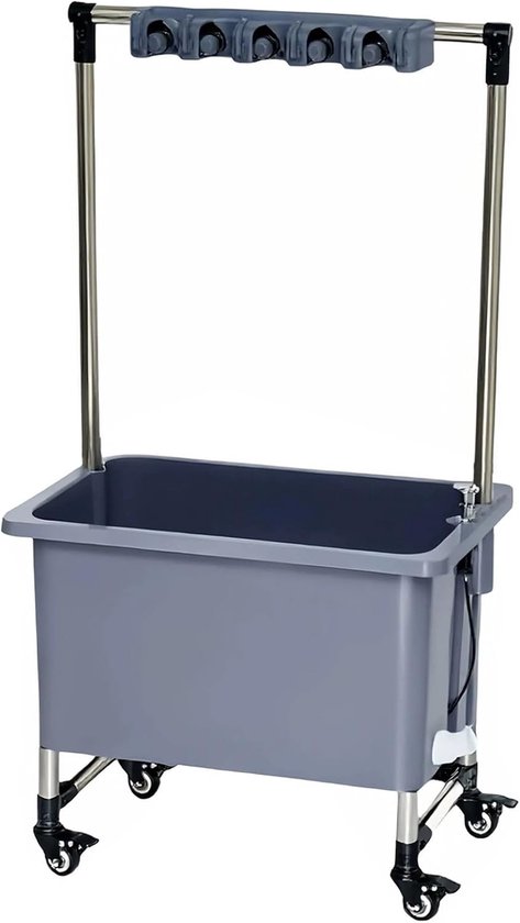 Mobiele Dweilwagen - Reinigingskar - Efficiënt Schoonmaken - One-Touch Afvoer - 49 Liter - Grijs van Merkloos	