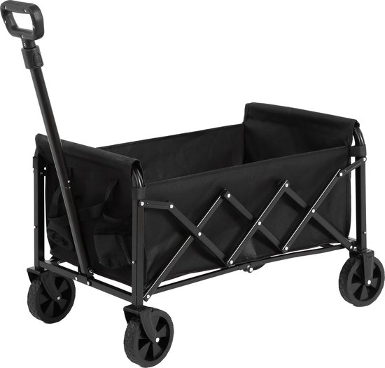 MODFU - Opvouwbare Transportwagen Met Wielen - Snel Opzetten En Inklappen - Afneembare Wielen - Staal - Zwart - 70 Liter van Merkloos	