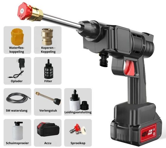 Molago - Hogedrukreiniger - Draagbaar - Accu drukreiniger 48V - LED - Auto Wasmachine - Hogedrukreiniger van Molago