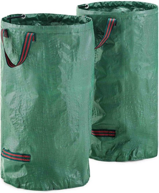 MOOWY Herbruikbare Tuinafvalzakken (2 x 120 L) - Opvouwbare Tuinafvalemmers voor Bladeren, Maaisel en ander Tuinafval van Moowy