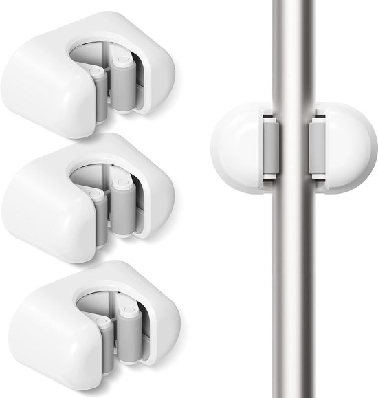 Mop Bezem Houder - 4stuks - Bezem ophangsysteem - Bezem Houder - Zelfklevend - Bezem Ophangsysteem - gereedschap houder - Bezem Mop Organizer Wandgemonteerde Houder van Merkloos	