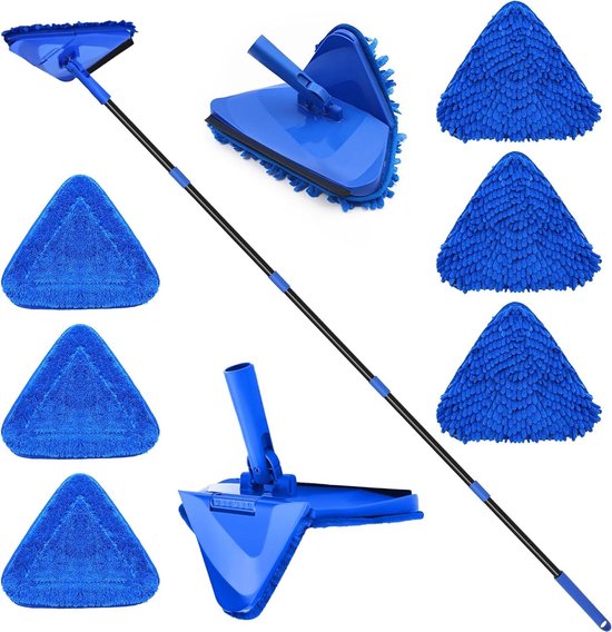 Mop Cleaner Lange Handvat - Plafondreiniger Stofdoek - Muur en Plafond Schoonmaken - 180° Opvouwbaar Ontwerp - Tot 80 inch