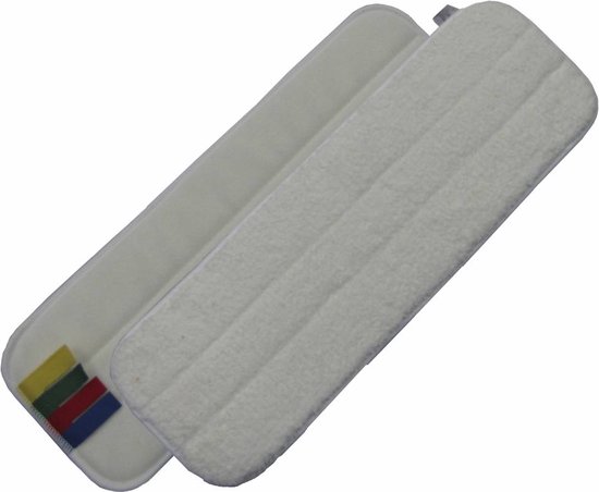 Mop microvezel 44 cm wit met Velcro en kleurcodering van Nline